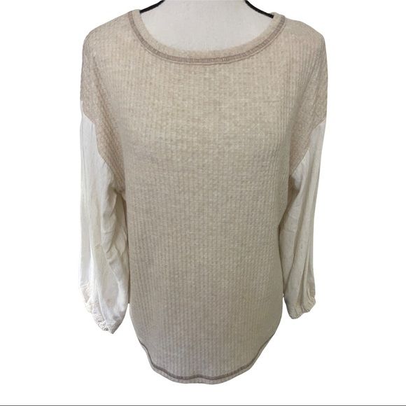 Chrysanthemum color block long sleeves embroidery rayon XS oversized sweatshirt - Picture 9 of 12